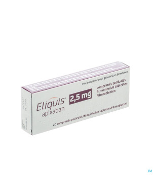 Eliquis 2,5 mg comp pell  20 x 2,5 mg