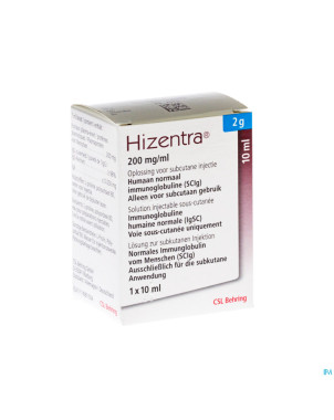 Hizentra 200 mg/ml sol inj 2 g/10 ml