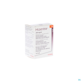 Hizentra 200 mg/ml sol inj 1 g/ 5 ml