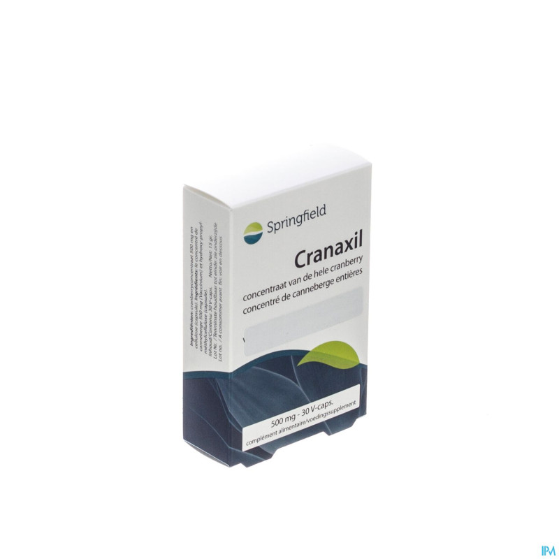Cranaxil cranberryconc.500mg springfield  caps  30