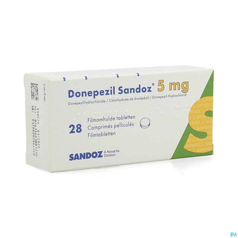 Donepezil sandoz  5,0 mg comp pell 28 x  5,0 mg
