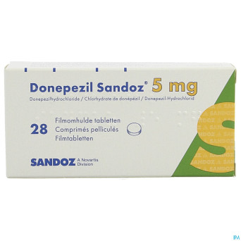 Donepezil sandoz  5,0 mg comp pell 28 x  5,0 mg