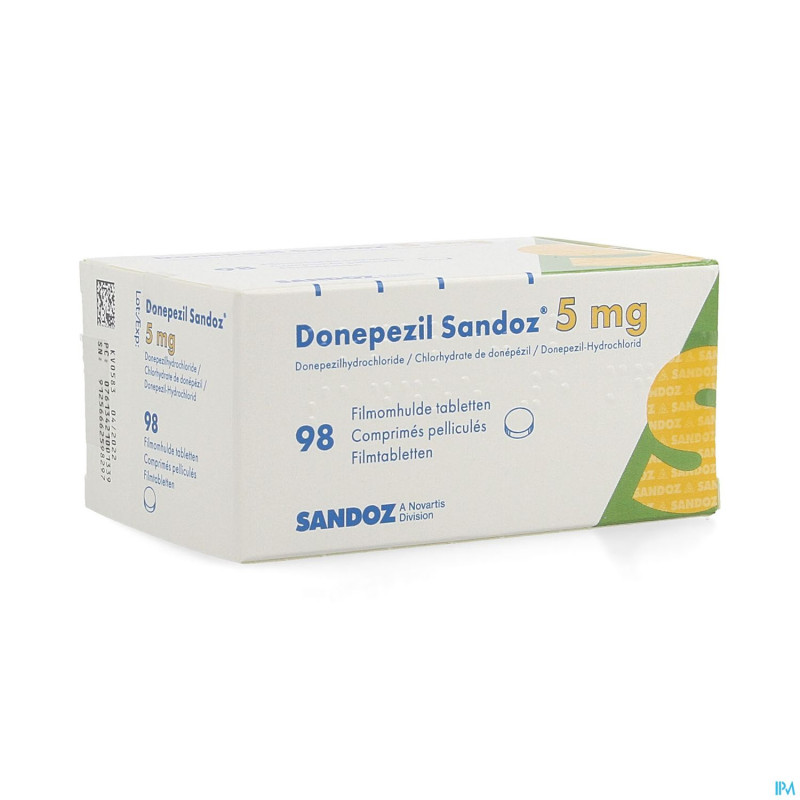 Donepezil sandoz  5,0 mg comp pell 98 x  5,0 mg