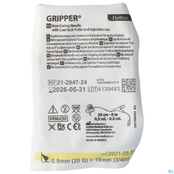 Gripper aiguille 20g 19mm y-site 1