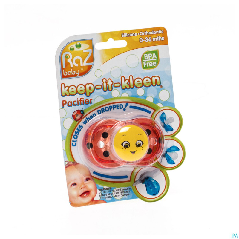 Raz baby keep it clean sucette lola ladybug red