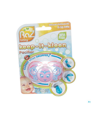 Raz baby keep it clean sucette betty but.fly pink