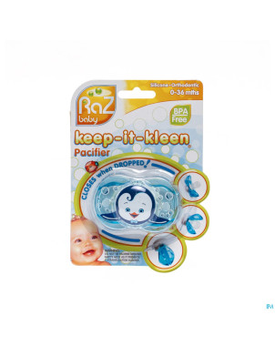Raz baby keep it clean sucette ethan penguin