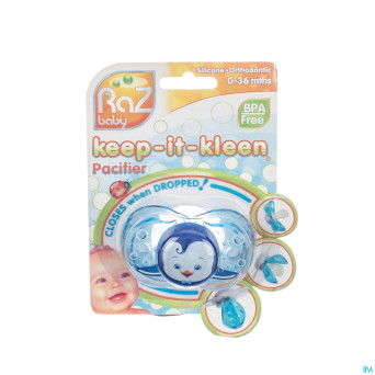 Raz baby keep it clean sucette ethan penguin