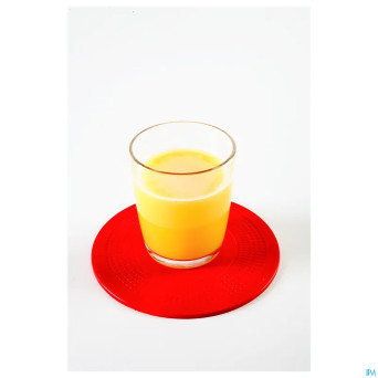 Tapis a/derapant rond rouge 14cm    dycem