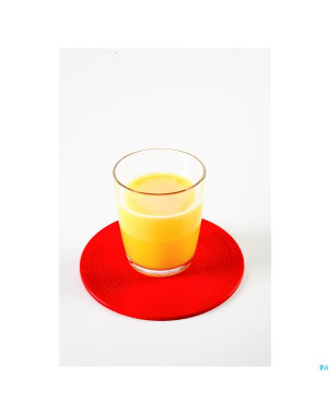 Tapis a/derapant rond rouge 14cm    dycem