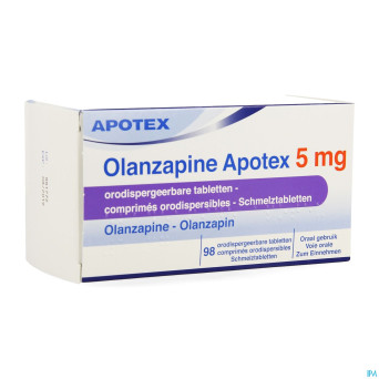 Olanzapine apotex  5 mg comp orodisp 98x 5mg