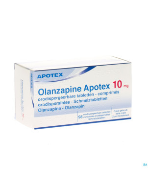 Olanzapine apotex 10 mg comp orodisp 98x 10mg