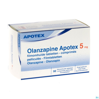 Olanzapine apotex  5 mg comp pell 98x 5mg