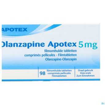 Olanzapine apotex  5 mg comp pell 98x 5mg