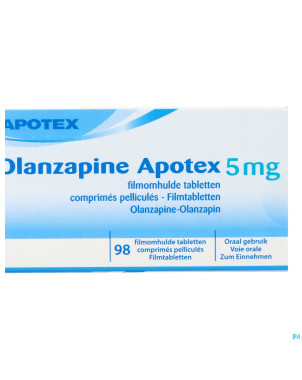 Olanzapine apotex  5 mg comp pell 98x 5mg