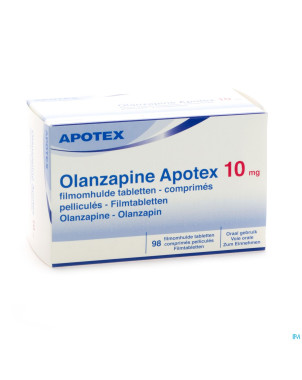 Olanzapine apotex 10 mg comp pell 98x 10mg