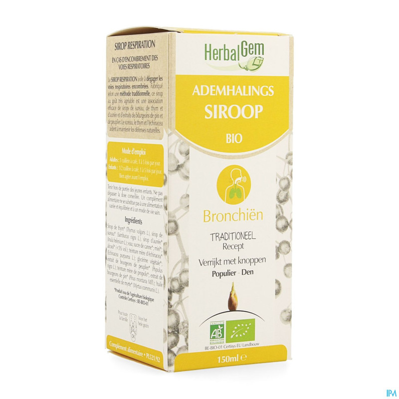 Herbalgem sirop respiration bio enf-adulte   150ml