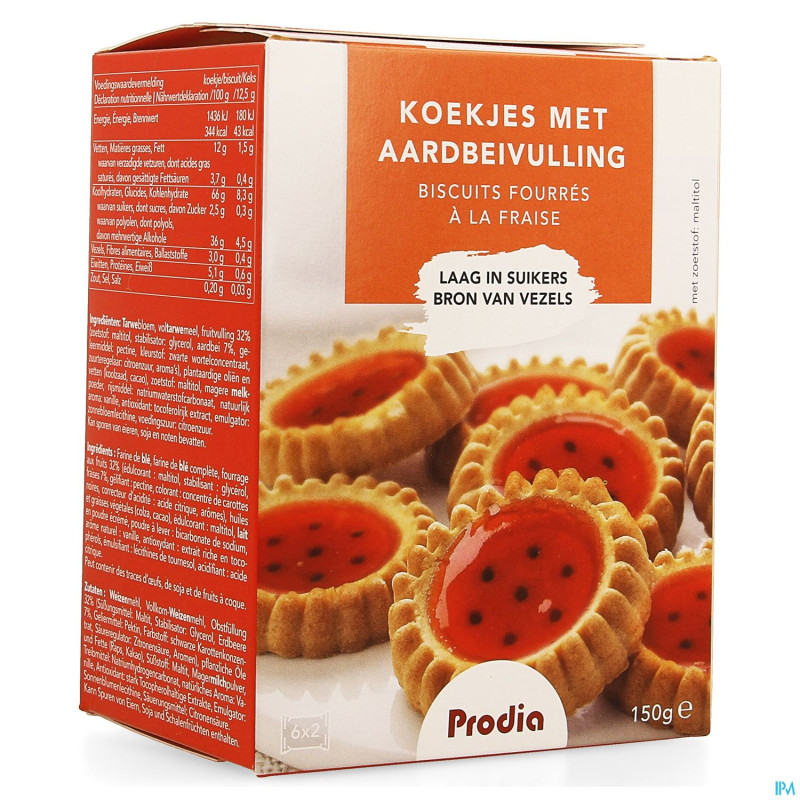 Prodia biscuits fourres fraise   150g 5850 revogan