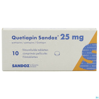 Quetiapin sandoz comp enrobe  10 x  25 mg