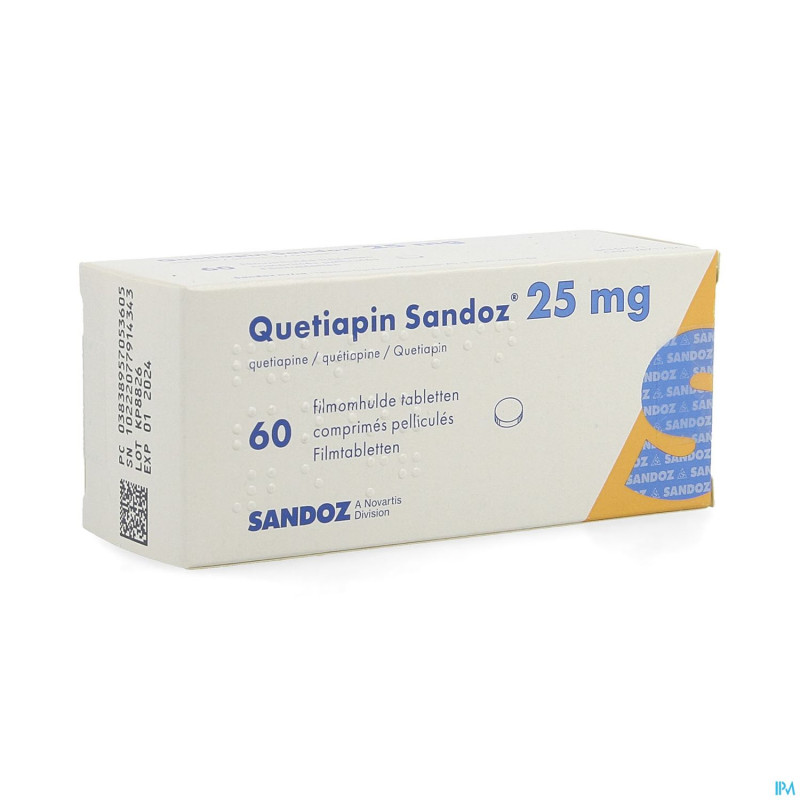 Quetiapin sandoz comp enrobe  60 x  25 mg