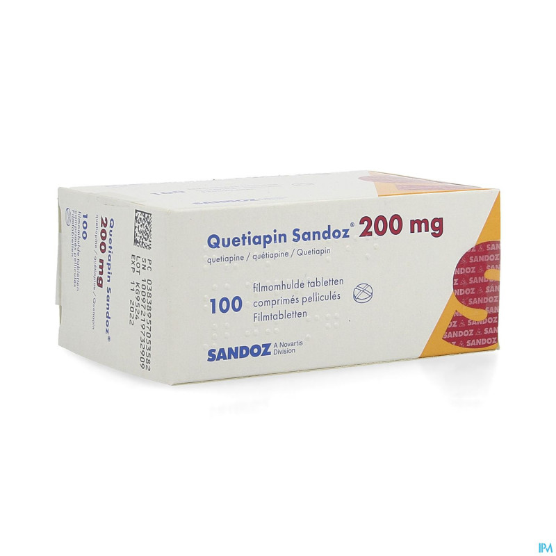 Quetiapin sandoz comp enrobe 100 x 200 mg