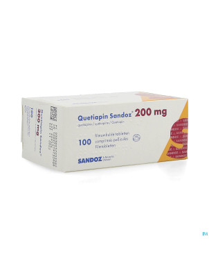 Quetiapin sandoz comp enrobe 100 x 200 mg