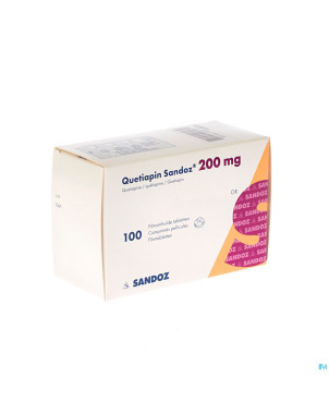 Quetiapin sandoz comp enrobe 100 x 200 mg