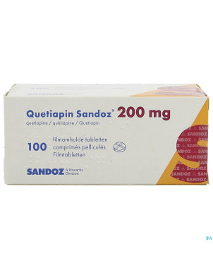 Quetiapin sandoz comp enrobe 100 x 200 mg