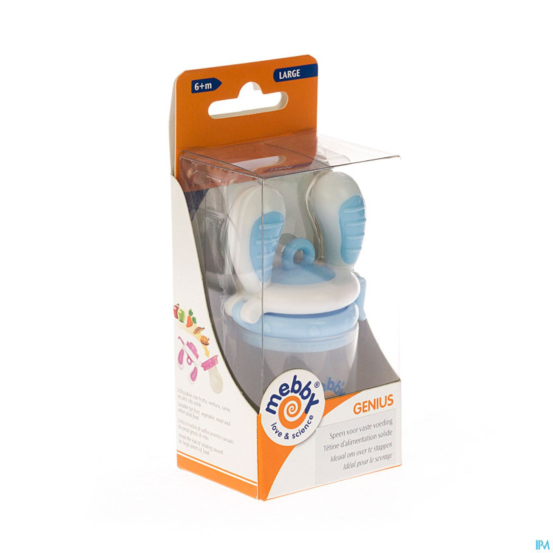 Genius tetine alimentation solide large bleu