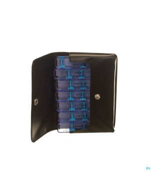 Medidose leatherette pilulier de poche bleu