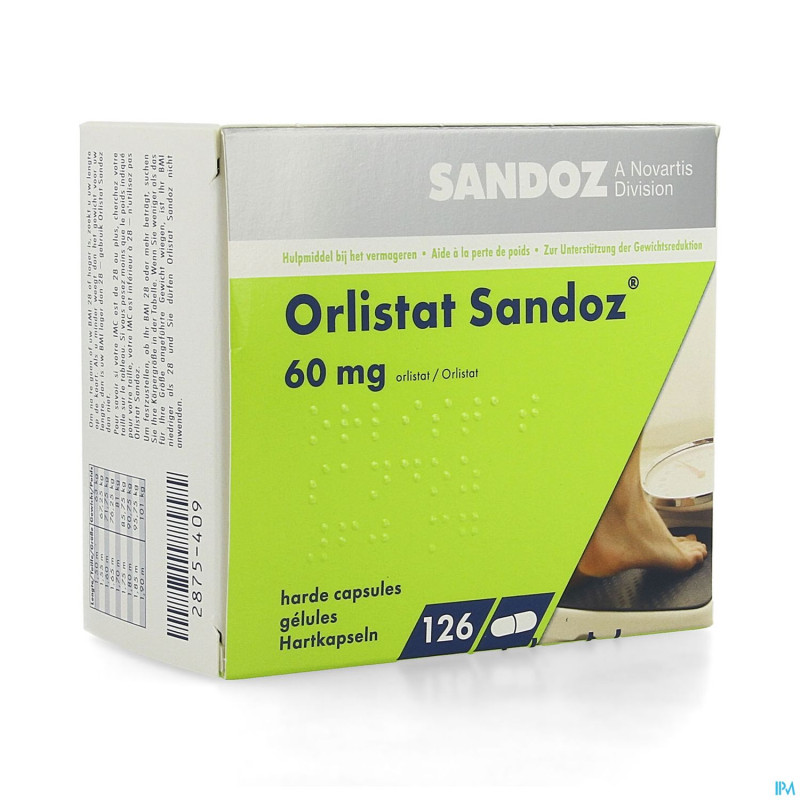 Orlistat sandoz caps dure 126 x 60 mg
