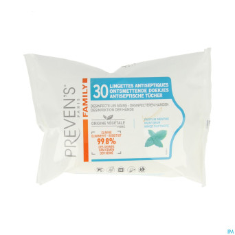 Preven's family lingette antiseptique sach 1x30