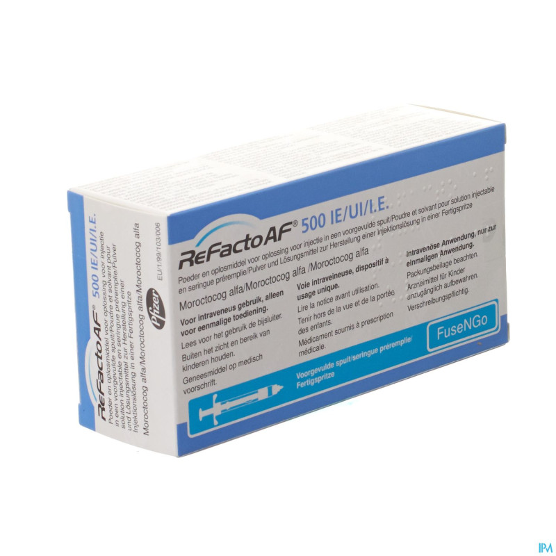 Refacto af  500ui pdr+solv sol inj ser prerempl. 1