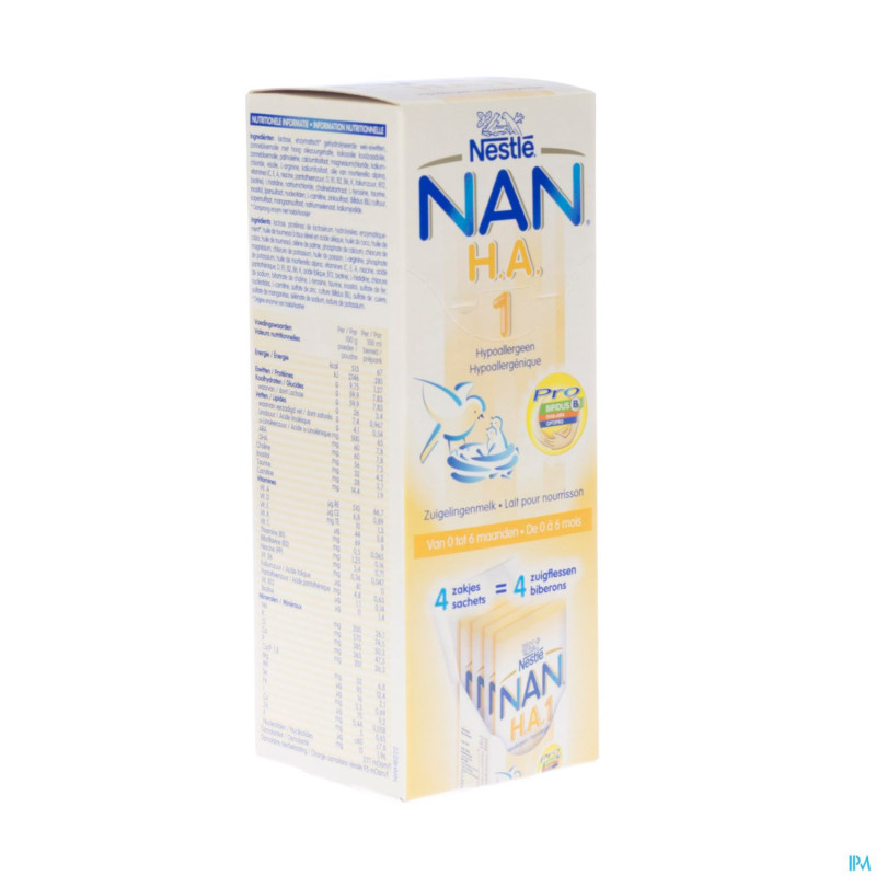 Nan ha 1 lait poudre 0-6m sticks 4x26,2g