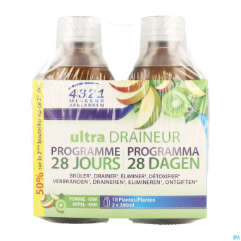 4321 ultra draineur pomme kiwi 2x280ml    promo