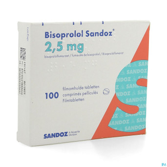 Bisoprolol sandoz 2,5 mg comp pell 100 x 2,5 mg