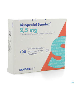 Bisoprolol sandoz 2,5 mg comp pell 100 x 2,5 mg