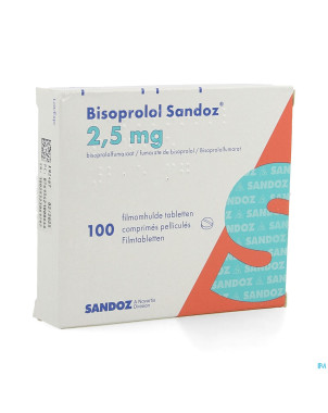 Bisoprolol sandoz 2,5 mg comp pell 100 x 2,5 mg