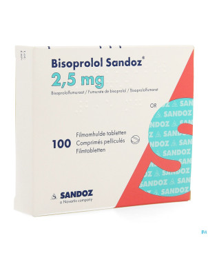 Bisoprolol sandoz 2,5 mg comp pell 100 x 2,5 mg
