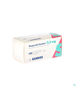 Bisoprolol sandoz 2,5 mg comp pell 100 x 2,5 mg