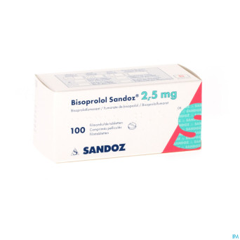 Bisoprolol sandoz 2,5 mg comp pell 100 x 2,5 mg