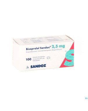 Bisoprolol sandoz 2,5 mg comp pell 100 x 2,5 mg