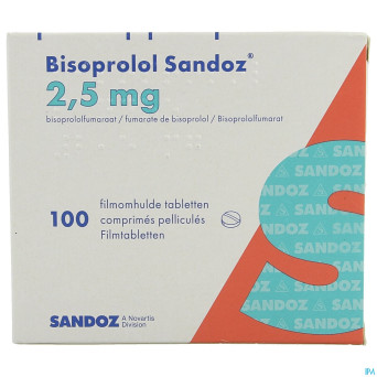 Bisoprolol sandoz 2,5 mg comp pell 100 x 2,5 mg