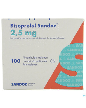Bisoprolol sandoz 2,5 mg comp pell 100 x 2,5 mg