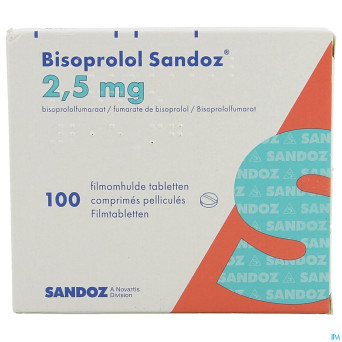 Bisoprolol sandoz 2,5 mg comp pell 100 x 2,5 mg
