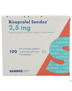Bisoprolol sandoz 2,5 mg comp pell 100 x 2,5 mg