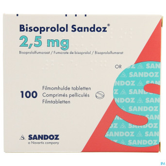 Bisoprolol sandoz 2,5 mg comp pell 100 x 2,5 mg