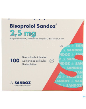 Bisoprolol sandoz 2,5 mg comp pell 100 x 2,5 mg