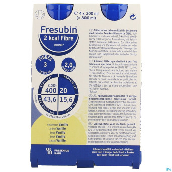 Fresubin 2 kcal fibre drink vanille fl 4x200ml