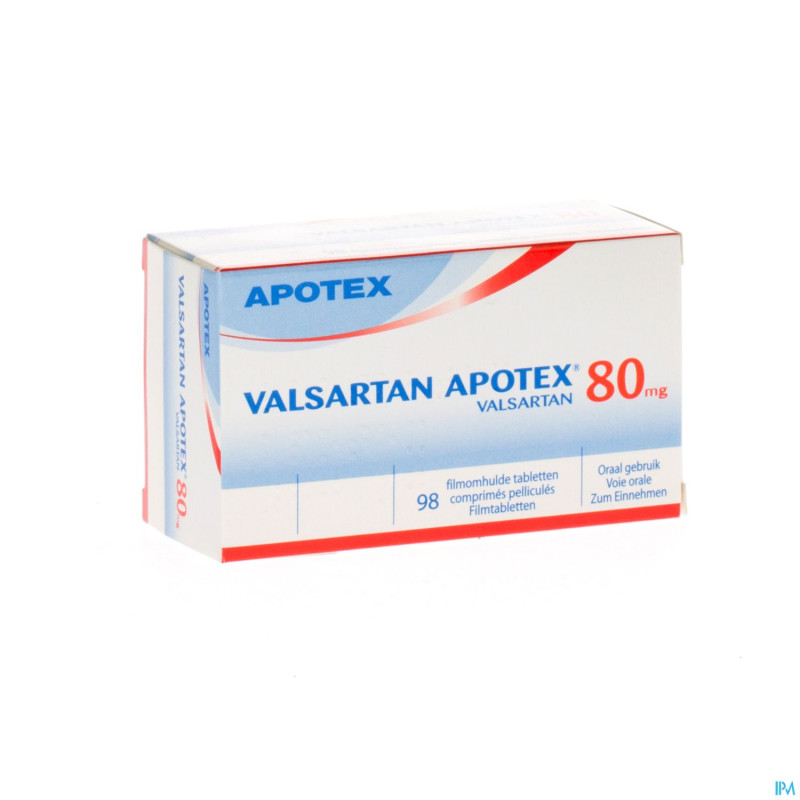 Valsartan apotex  80 mg comp pell 98 x 80 mg